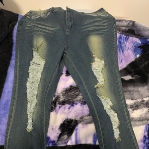 Be girl rhinestone distressed jeans